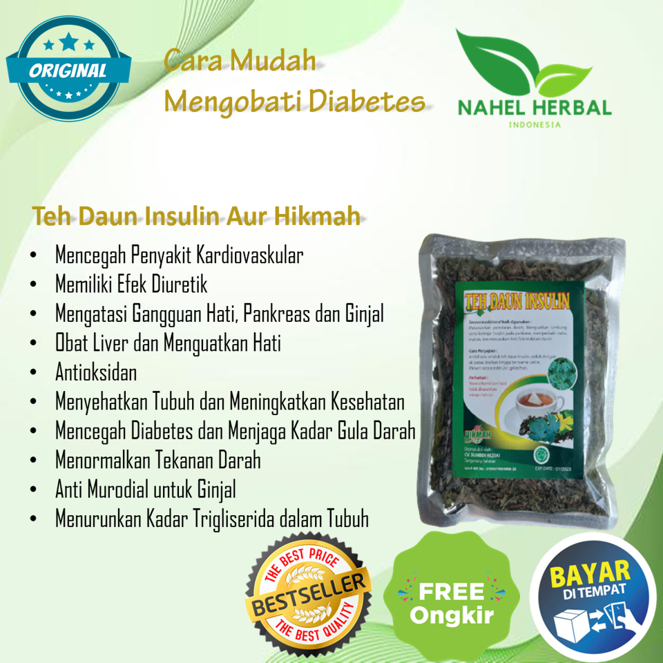 

Teh Daun Insulin Atasi Diabetes Gula Darah/Kencing Manis - Teh Daun Insulin Untuk Diabetes - Menurunkan Kolesterol, Mencegah Kanker, Menjaga Fungsi Hati,