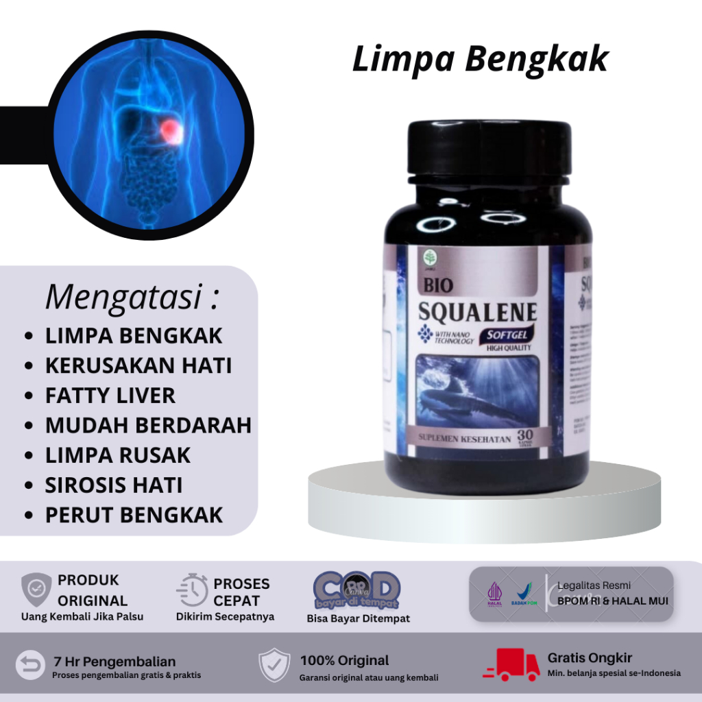 Bio Squalene - Obat Limpa Bengkak, Pembengkakan Hati dan Limpa, Limpa Membesar