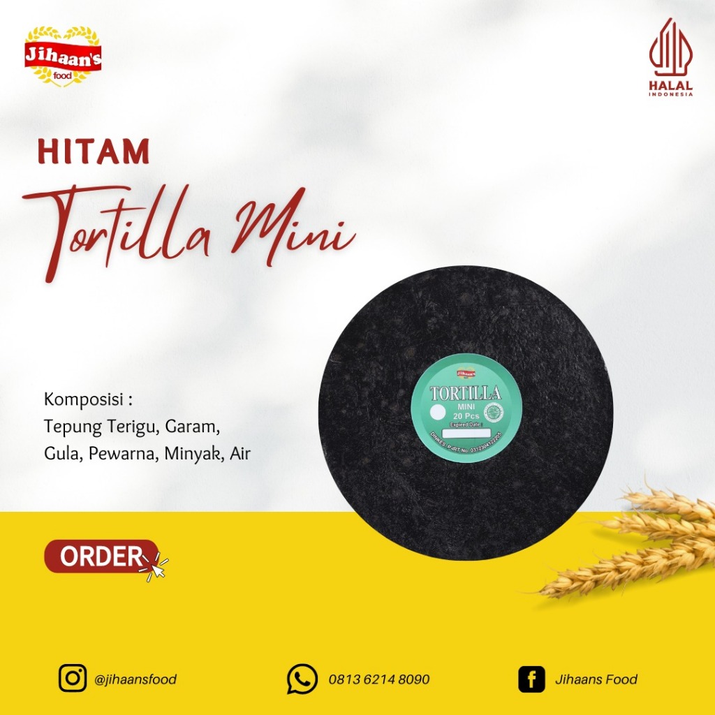 

Kulit Kebab - Tortilla Hitam Mini 20 Pcs - Jihaan's Food Medan