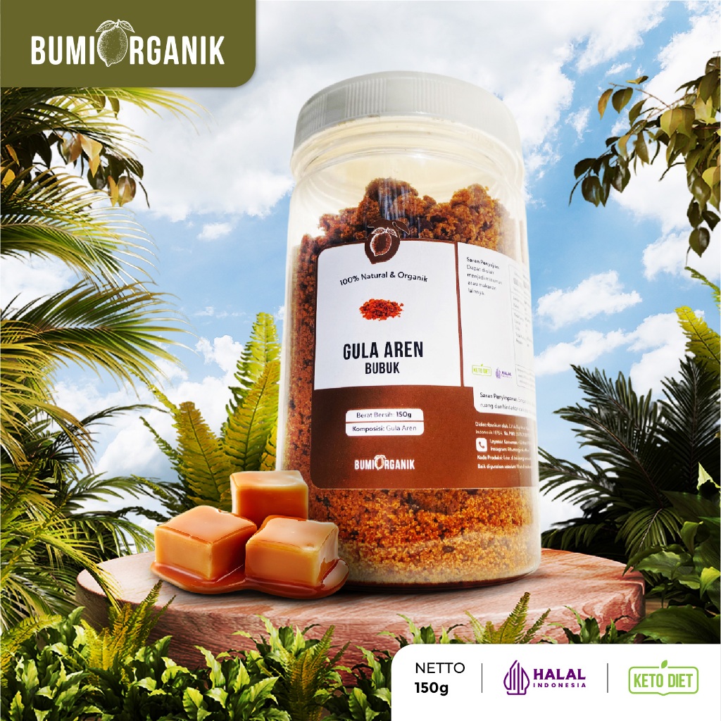 

GULA AREN BUBUK ASLI 100% TANPA CAMPURAN 150G ORGANIK PALM SUGAR PREMIUM PURE BROWN SUGAR UNTUK KOPI ORGANIC GULA AREN BUBUK KUALITAS PREMIUM ORGANIK PALM SUGAR GULA SEMUT ORGANIK NUTRIFARM / BEORGANIK / DARI BUMI / SAFIYA / GALLEO