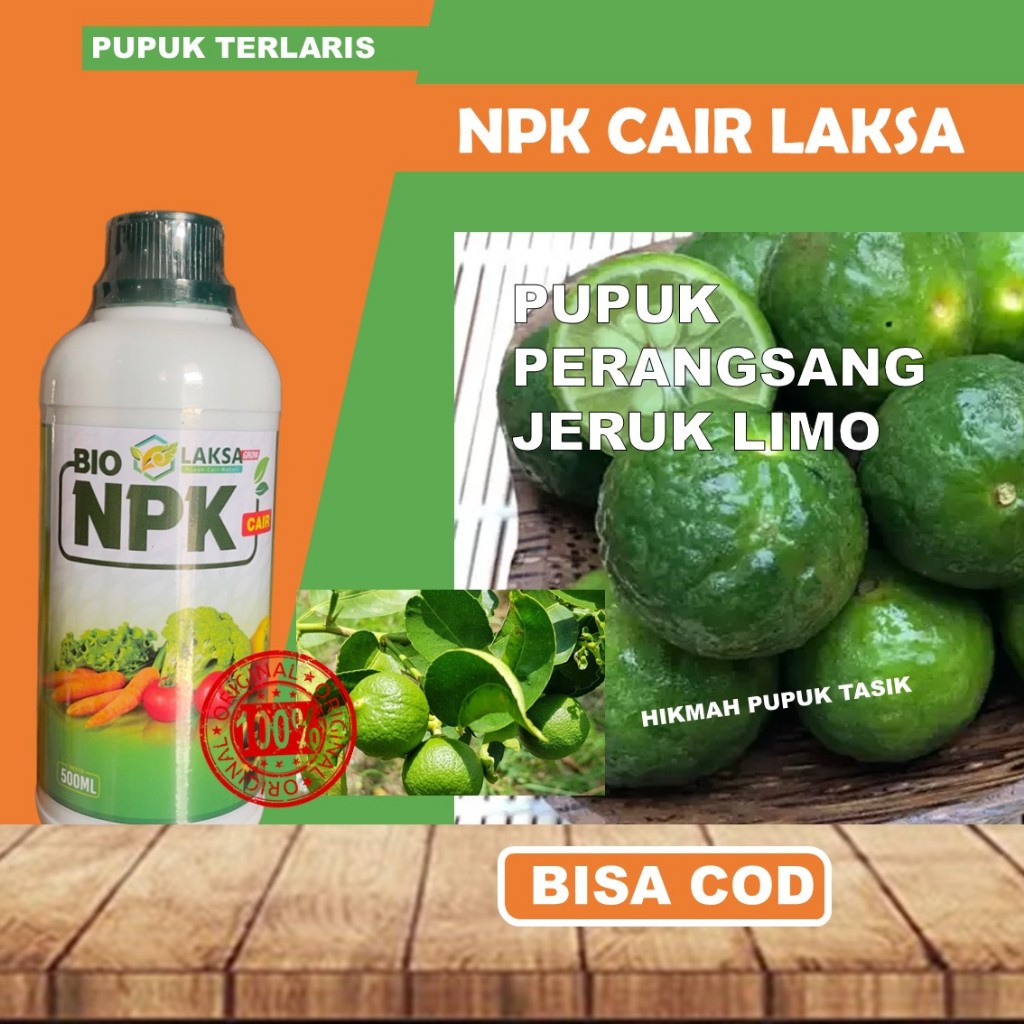 PUPUK PERTUMBUHAN JERUK LIMO PALING LARIS NPK LAKSA ISI 500 ML OBAT ORGANIK CAIR SEMPROT UNTUK BUAH 