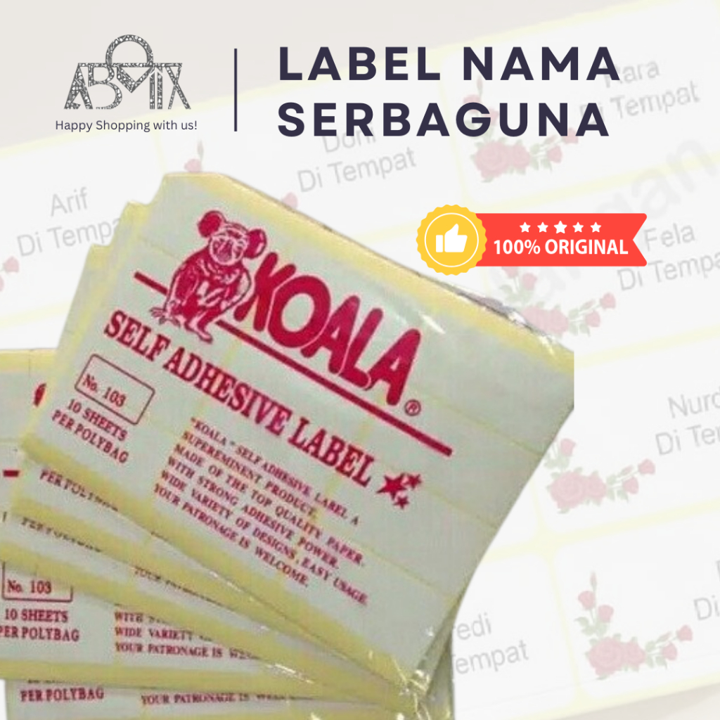 

Label Stiker Harga Koala Lembar Label Undangan / Label Buku pelajaran / Label Harga - Satuan