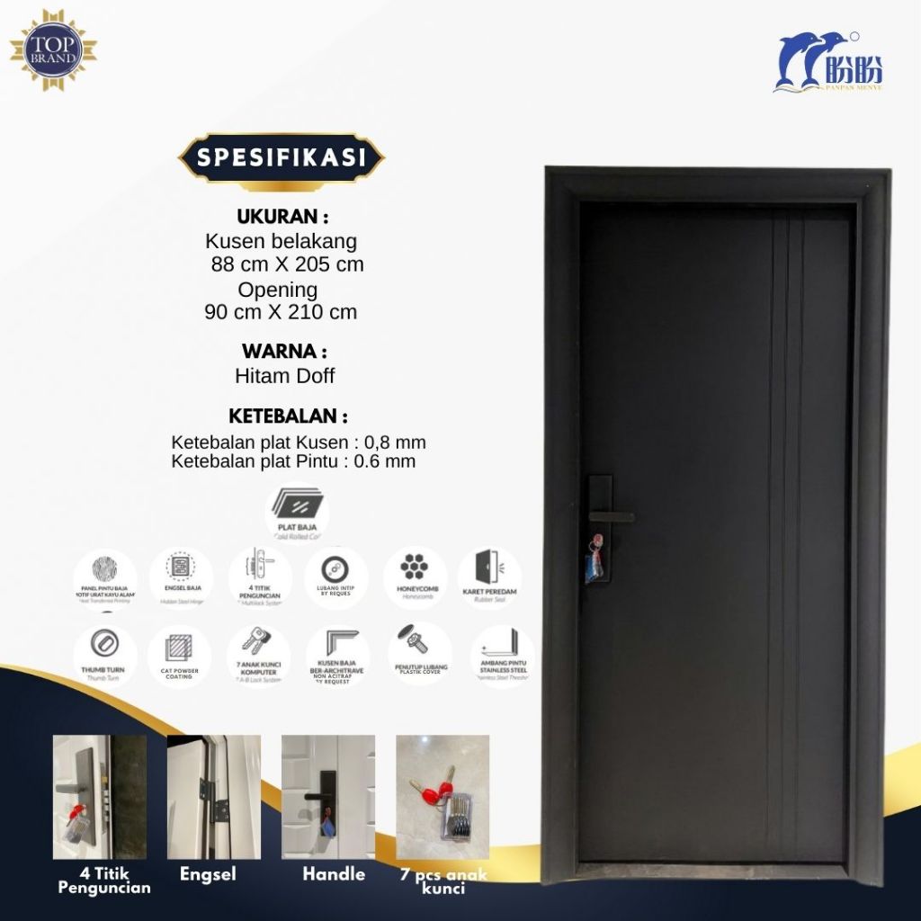 PINTU BAJA SINGLE/PINTU BAJA PANPAN/PINTU UTAMA/PINTU RUMAH