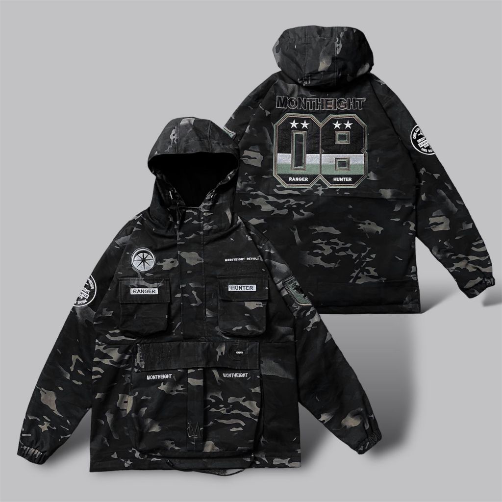 Terbaru jaket cagoule hijau army loreng tentara pria premium parka full bordir original distro bgsr