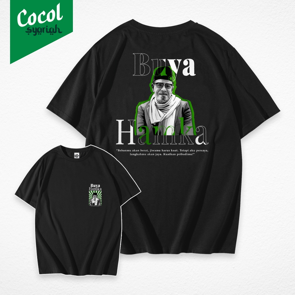 Cocol Store - Kaos Islami Desain Buya Hamka - Bahan Katun Combed 20s Unisex Pria Dan Wanita