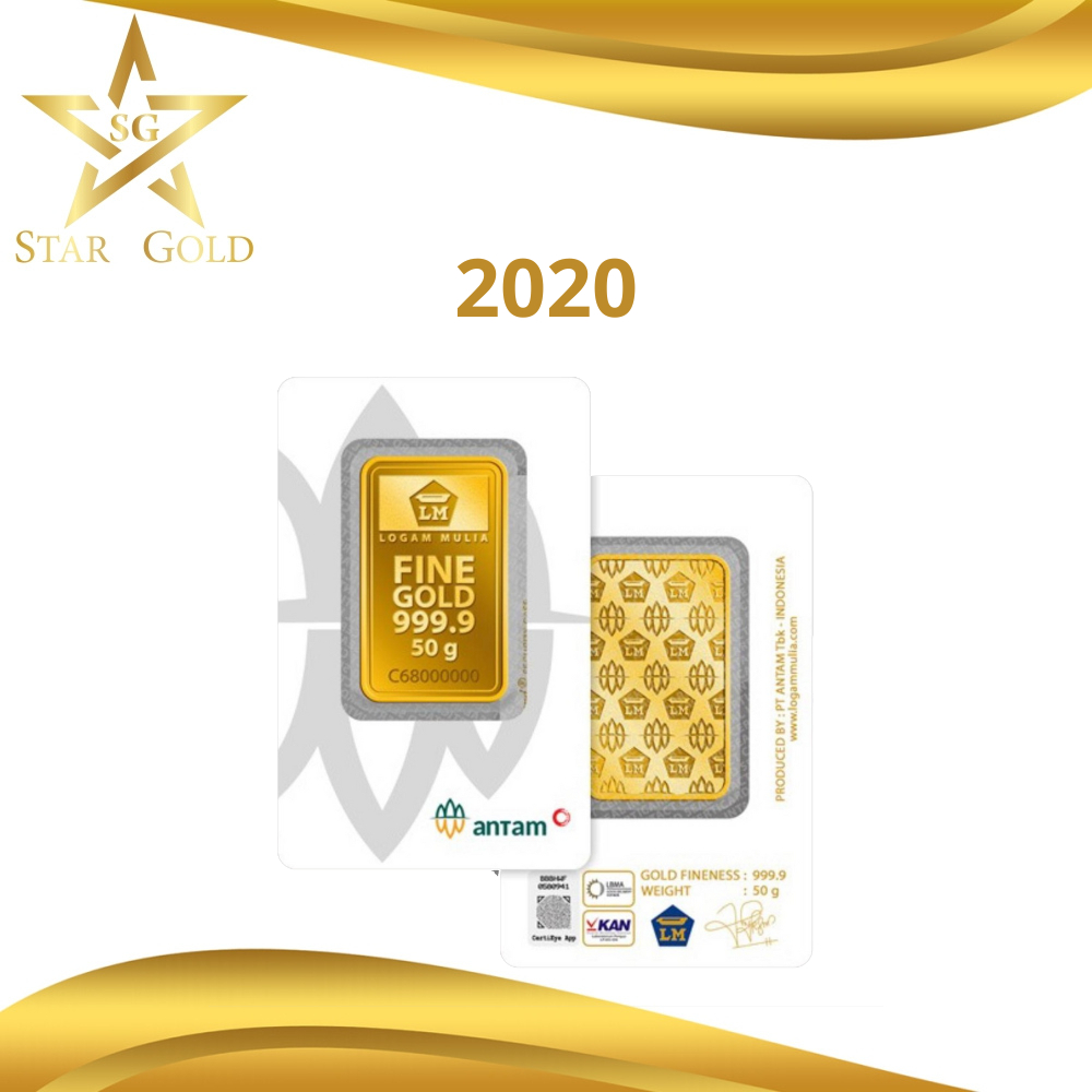 Star Gold Logam Mulia Antam Press ( LM ) 50GR 2020
