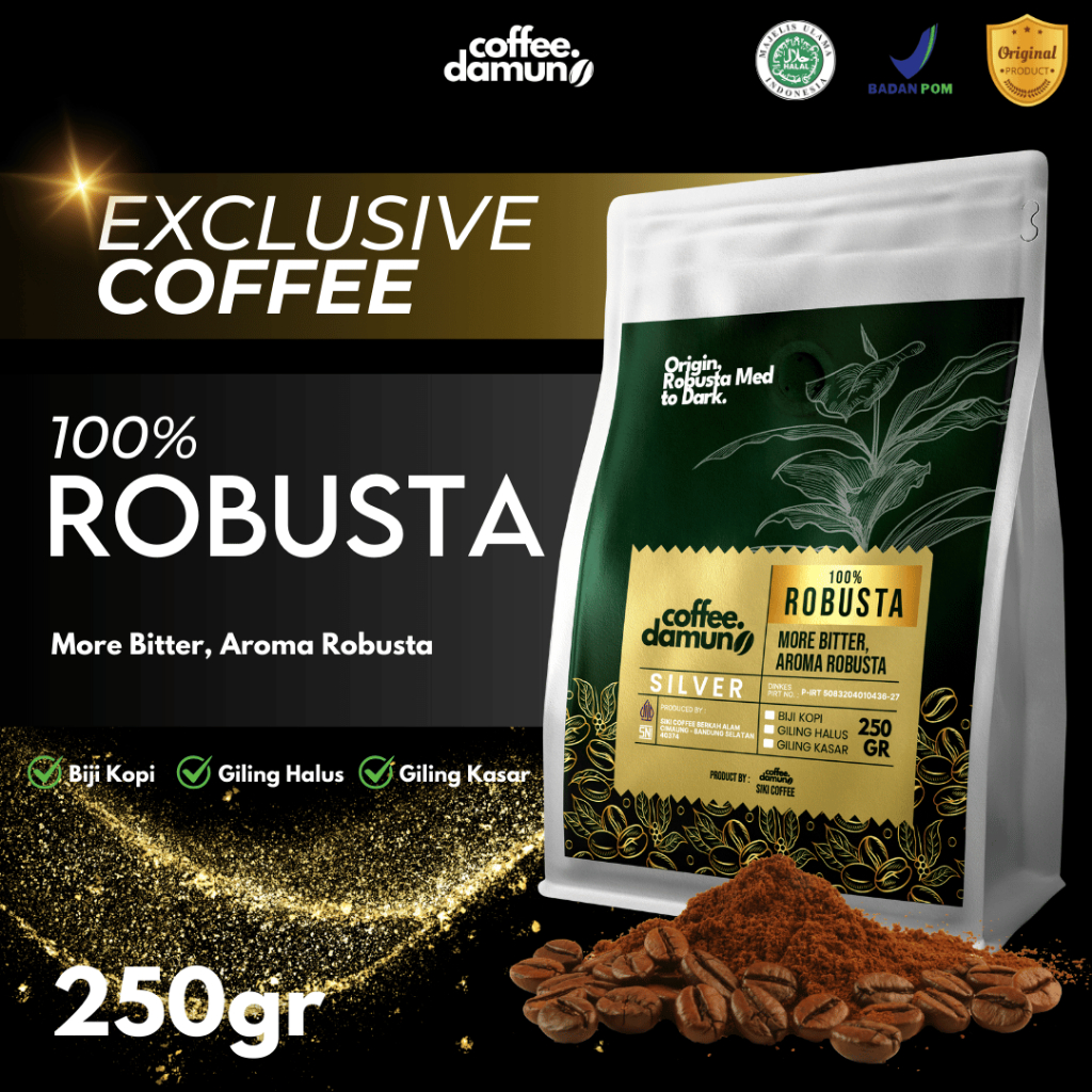 

Exlusive Series Beans Coffee Giling Kasar 100% PREMIUM Robusta Manual Brew 250gr