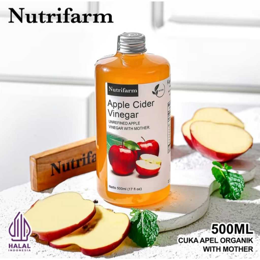 

NUTRIFARM CUKA APEL 500ML WITH MOTHER CUKA APEL 500 ML organik ORI