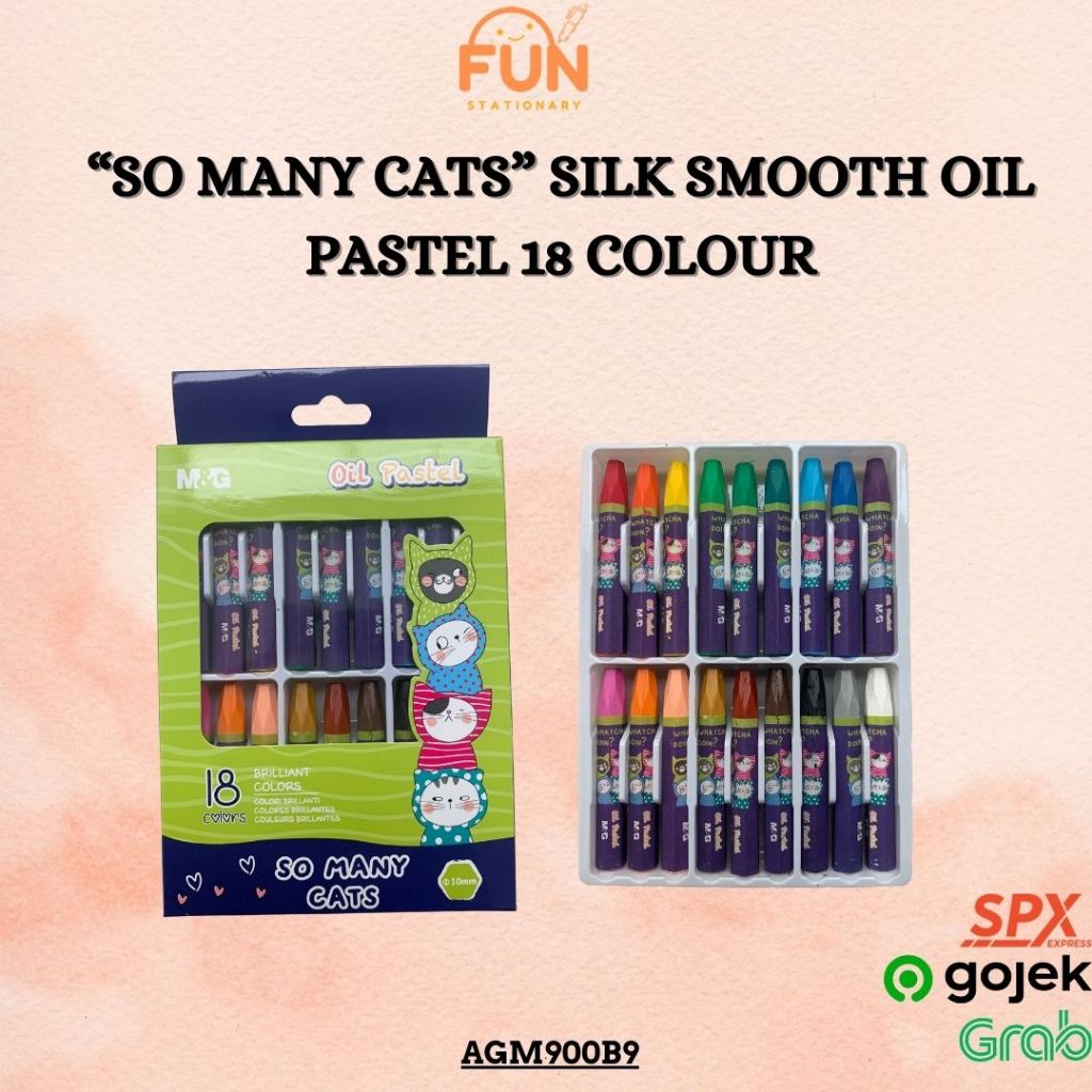 

SO MANY CATS" SILK SMOOTH OIL PASTEL 18 COLOUR