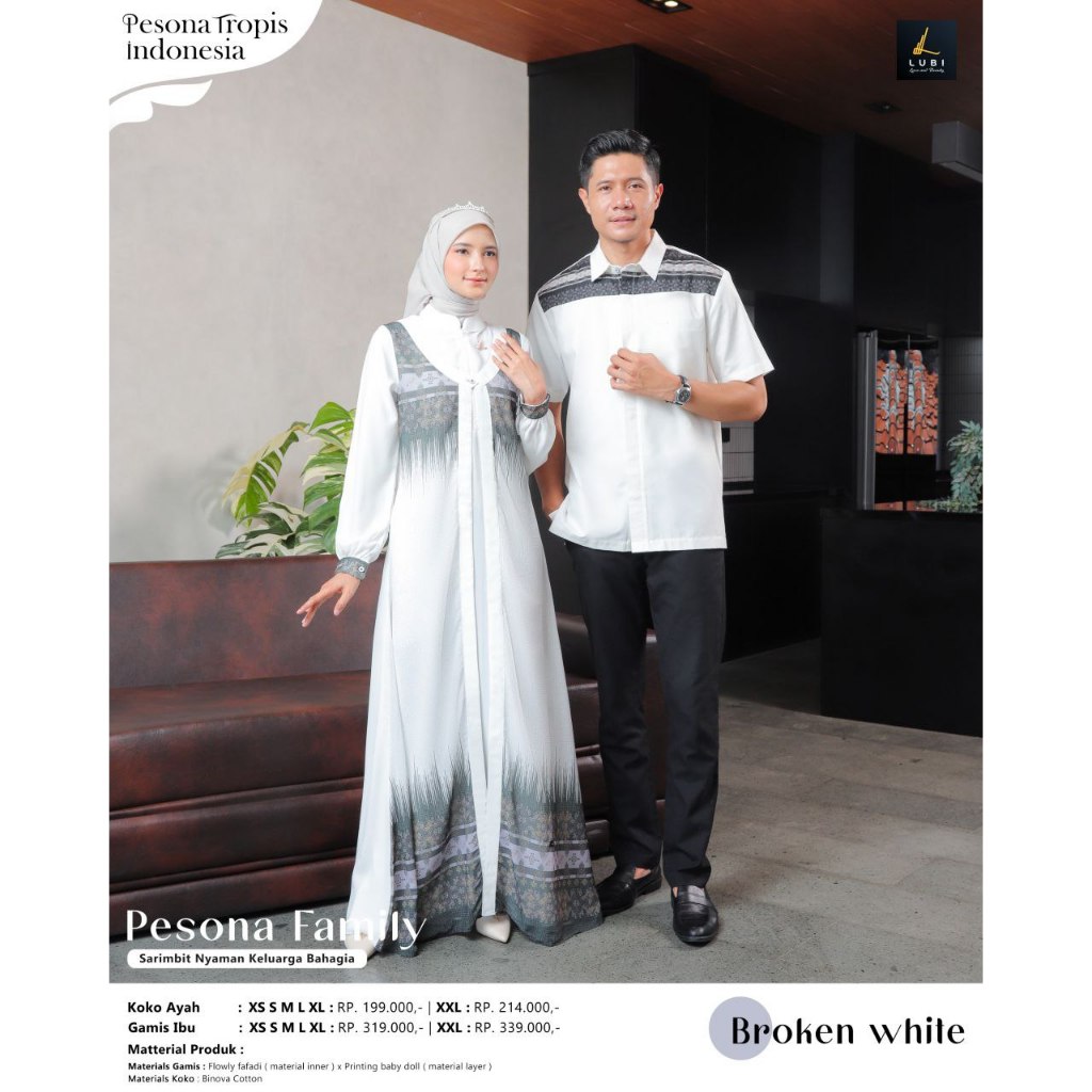 SARIMBIT LUBI TERBARU DAN TERMURAH 2025 PESONA FAMILY SERIES BROKEN WHITE BY LUBI