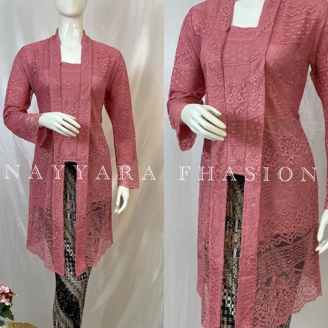 KP8 Kebaya Kutu modern  Kebaya Modern  Kebaya Tunik  Setelan Kebaya Brokat  Kebaya Brokat  Kebaya En
