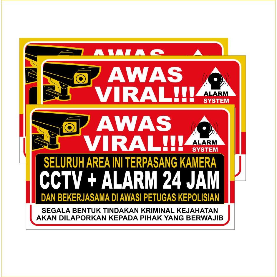 

STIKER VINYL CCTV AWAS VIRAL 30 X 20 CM & 45 X 30 CM - SIAP KIRIM