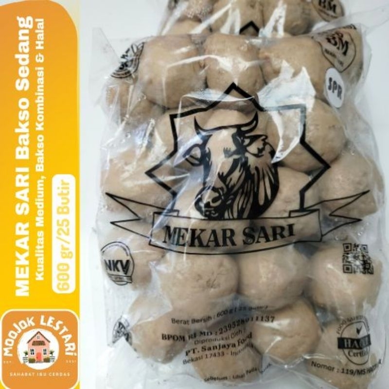 

MEKAR SARI Bakso Sedang 25 Butir 600gr Halal Baso Sapi Kombinasi