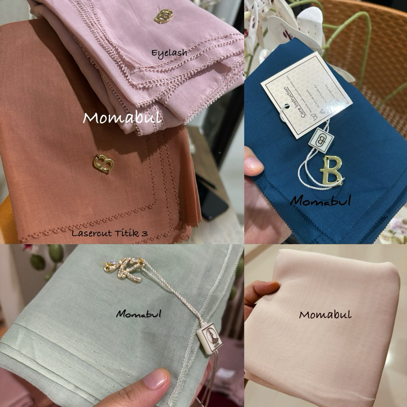 (HIJAB POUCH) - BUCKLE SCARVES POLOS LASERCUT HIJAB PARIS VOAL PREMIUM KEMASAN POUCH