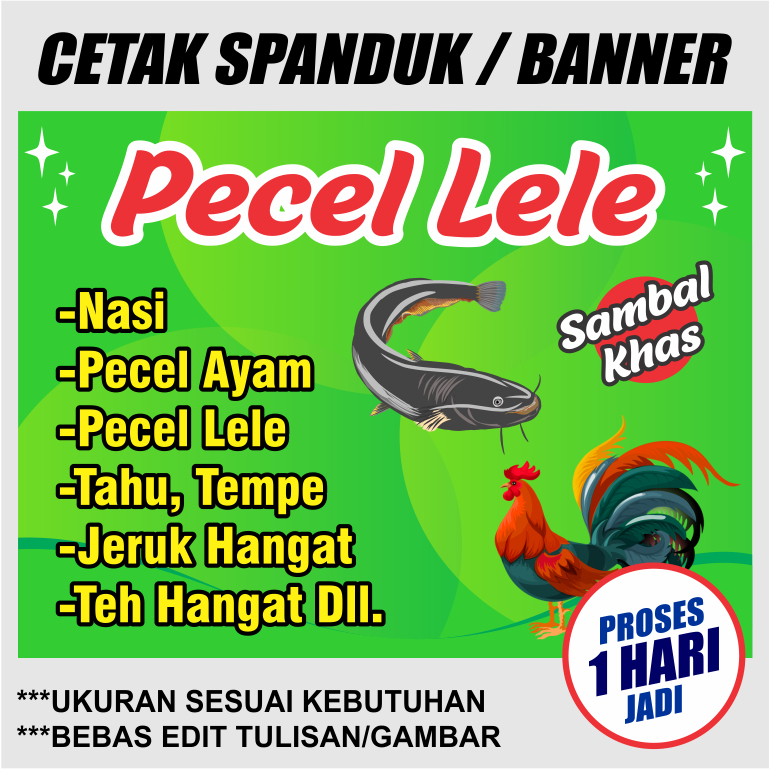 spanduk banner pecel lele custom cetak benner pecel lele
