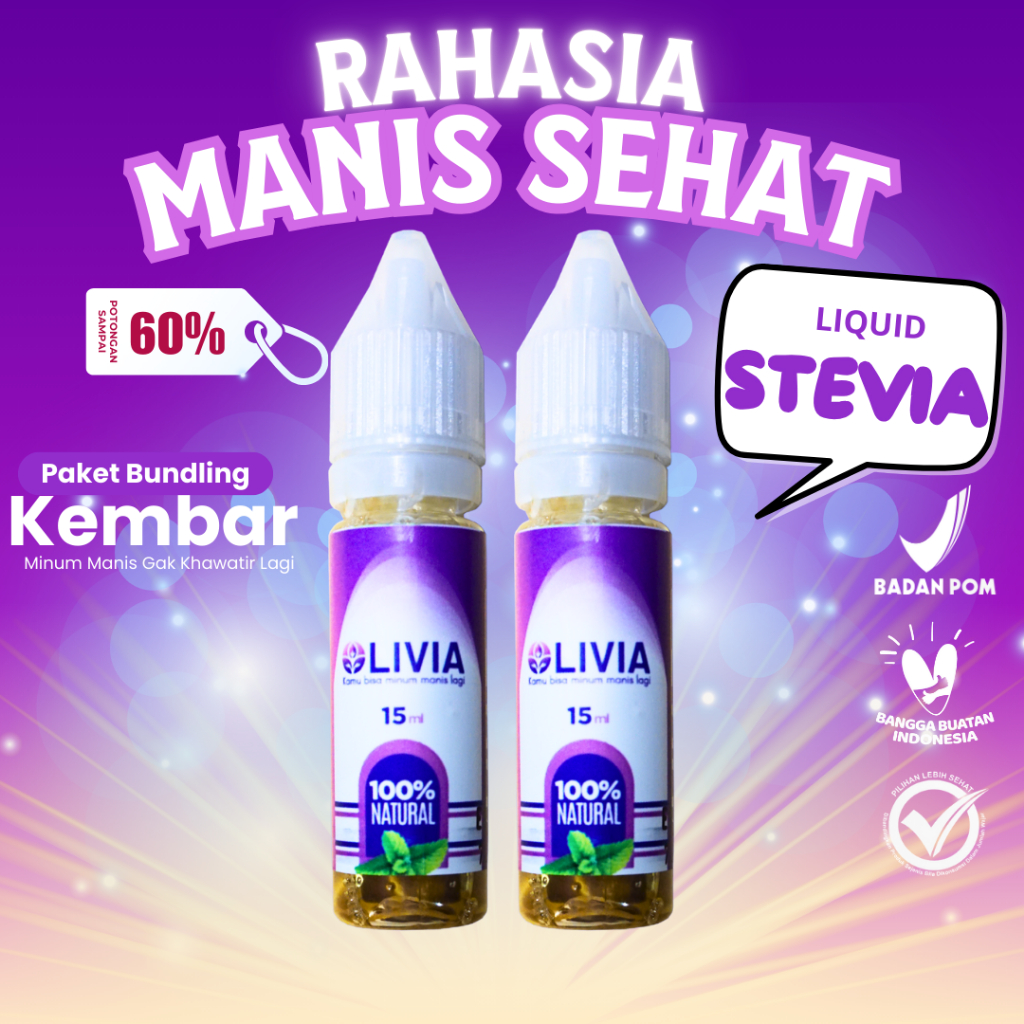 

2 PCS Livia Stevia Natural Sweetener | Kembar Pemanis Alami