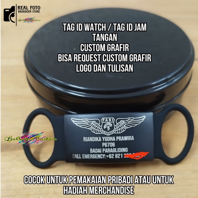 TAG ID JAM TANGAN ID TAG JAM TANGAN TAG ID WATCH ID TAG WATCH CUSTOM GRAFIR LOGO FASI BISA REQUEST C