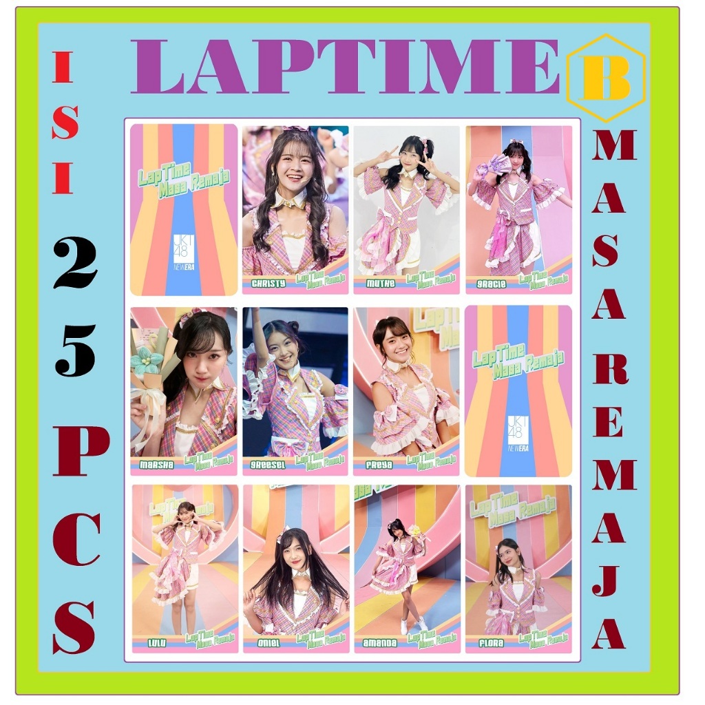 Photocard jkt48 25pcs NEW LAPTIME 1 set laminasi glossy gambar 2sisi 100 % LOMO CARD 2024 BARU OBRAL