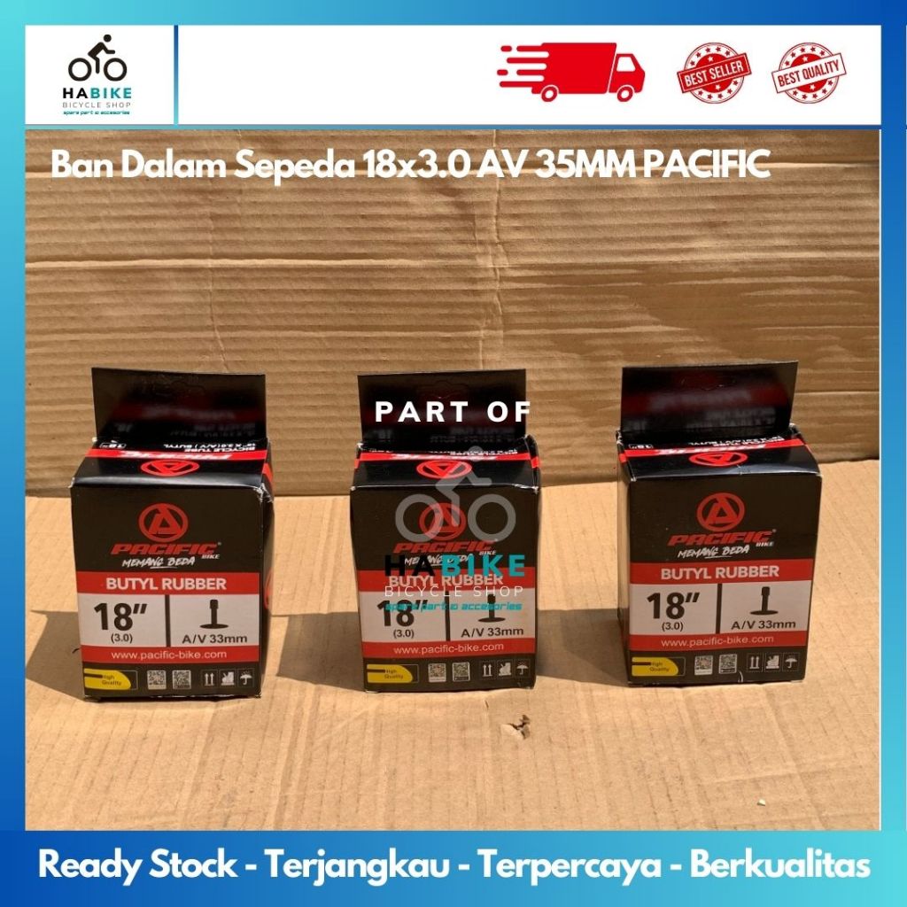 Ban Dalam Sepeda BMX 18 x 3.0 Jumbo Kembang Besar AV 35 MM Sepeda Anak 18x3.0 PACIFIC