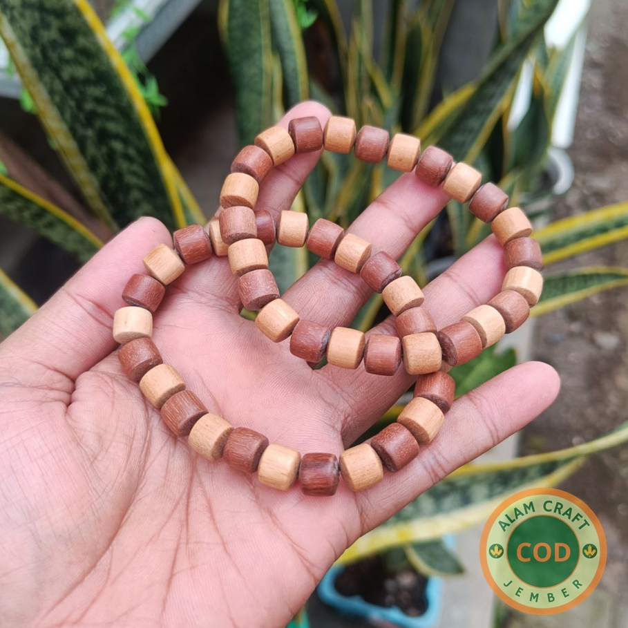 DAPAT 2PCS GelangKayu Stigi Kayu Cendana Tabung