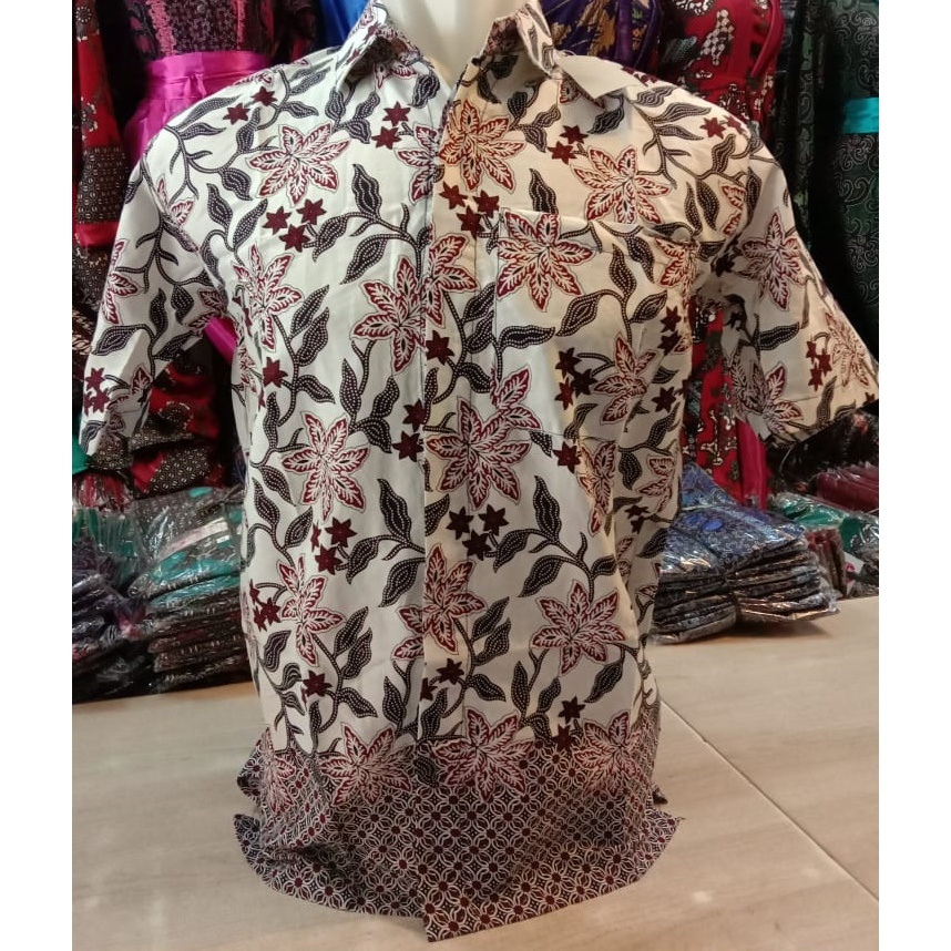 KEMEJA BATIK JUMBO BATIK PRIA BIGSIZE BATIK KEMEJA PRIA SUPER JUMBO BATIK OVER SIZE LD 140 LD 150 LD