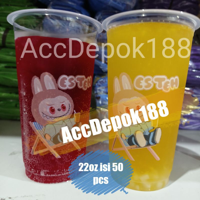 GELAS PLASTIK 22 OZ / GELAS TEH / CUP TEA / ES TEH MOTIF / GAMBAR TERKINI / TERUPDATE / GELAS TEH SO