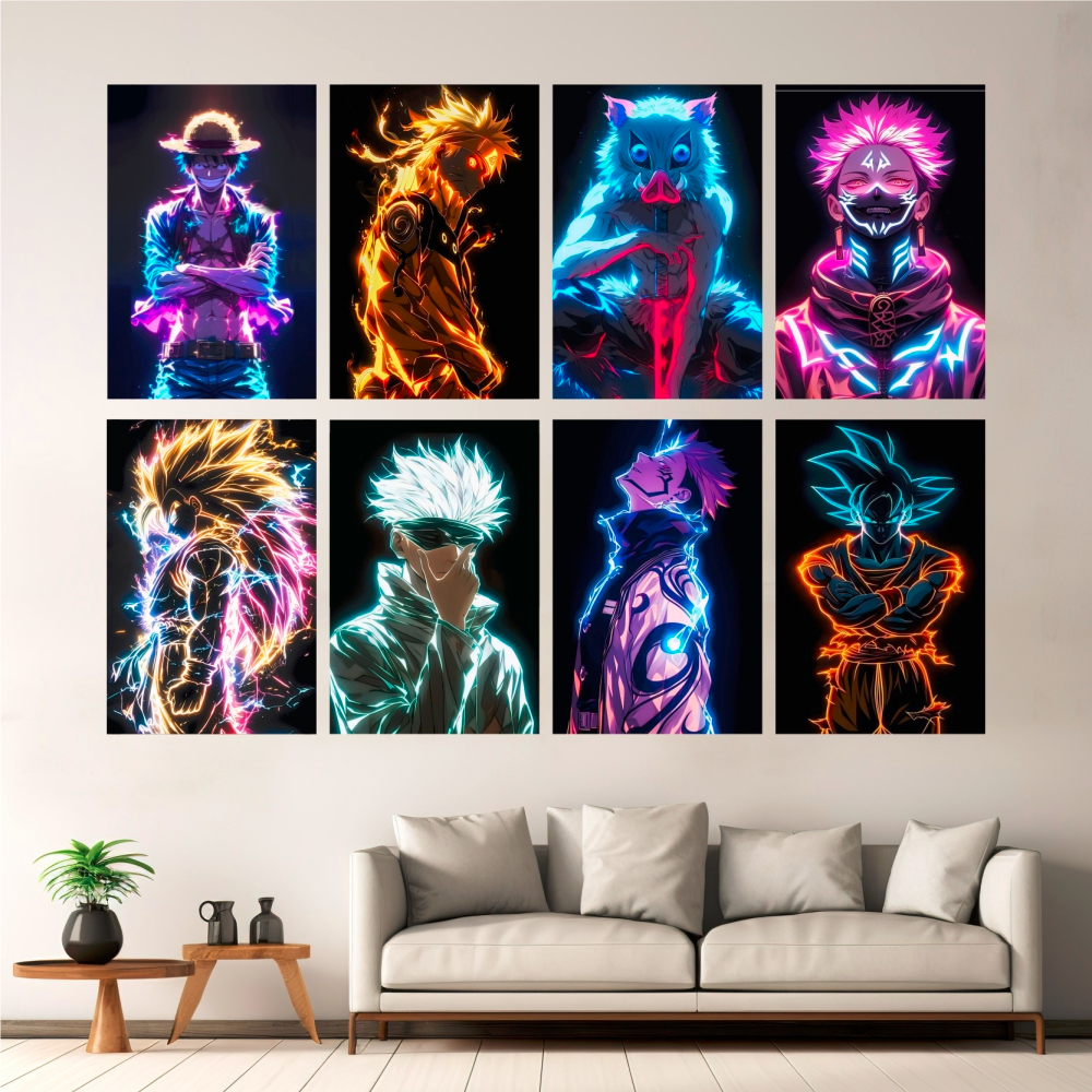Hiasan Dinding Kayu Neon Anime | Poster Kayu Neon Anime