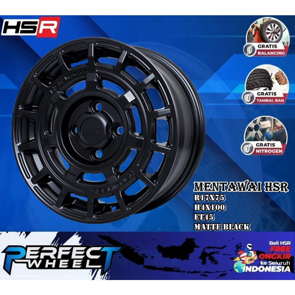 Velg Mobil Ring 17 Hsr Mentawai Velg Racing Yaris,Raize,Mazda2,Sirion,Mobilio