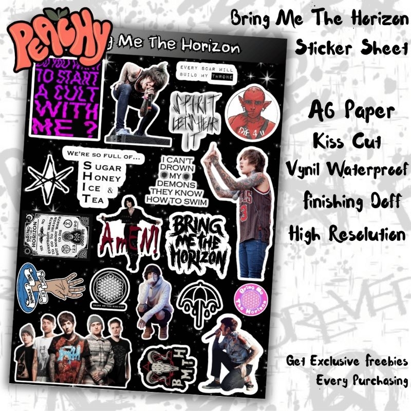 

Bring Me The Horizon Sticker Pack | Sticker Vynil | sticker Waterproof | sticker sheet | sticker band | sticker tumbler | stiker anti air | sticker music | sticker HP laptop | sticker murah | sticker premium | sticker helm | kiss cut | stiker A6 | premium