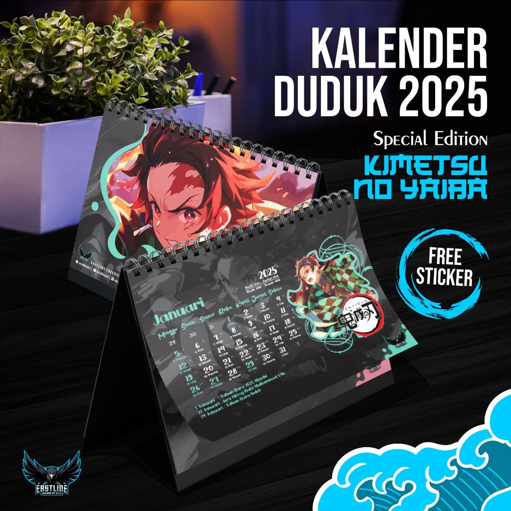 

Kalender Meja Duduk Desk Calendar Anime Premium Kimetsu No Yaiba 2025 Isi 12 Lembar AP260 Ukuran A5