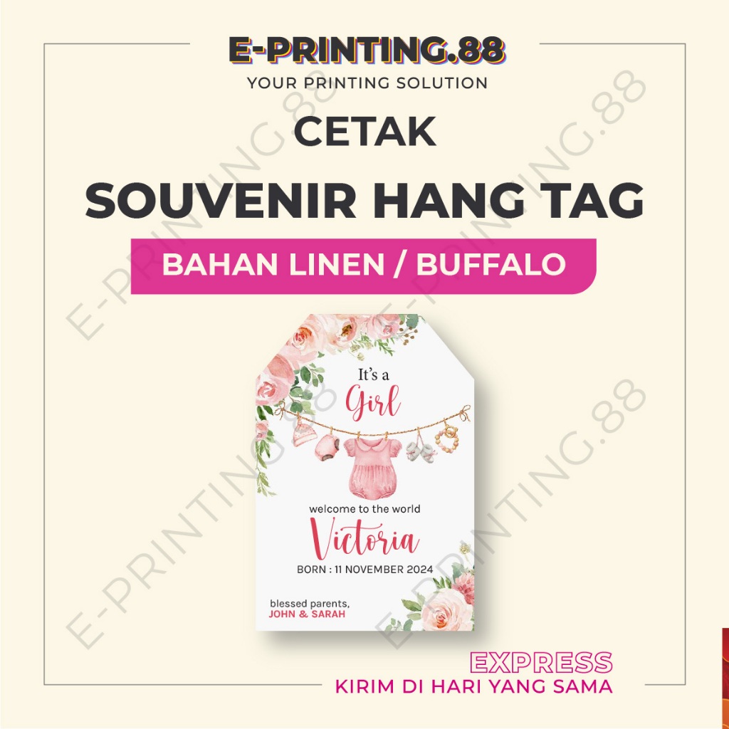 Hang Tag Baby Manyue Newborn One Month Kartu Ucapan Terima Kasih Souvenir Hang Tag Thank You Card So