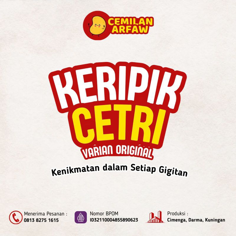 

Keripik Cetri Original HALAL BPOM 100 Gram