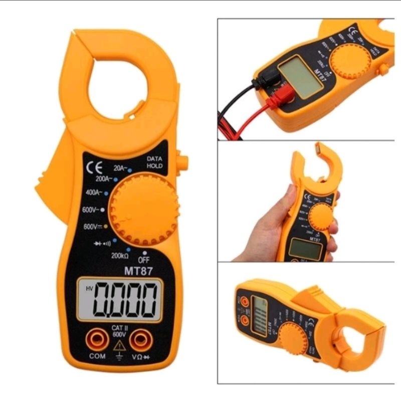 Tang Ampere Multimeter MT87 Pengukur Arus Listrik AC DC Digital Clam Meter MT 87 Kabel Tester Ukur A