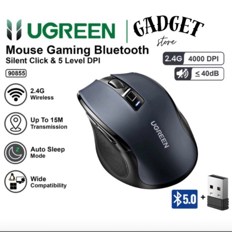 UGREEN Mouse Gaming Wireless Silent Click 4000 DPI