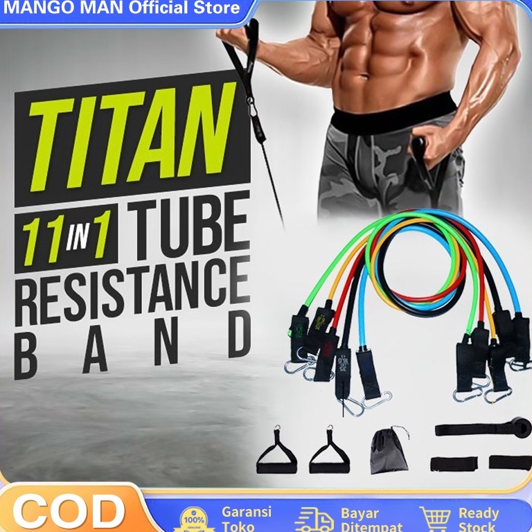 Pasti Terkini MANGO MAN Official Shop karet resistance Tali Stretching Pilates Tube Yoga Fitness 11 