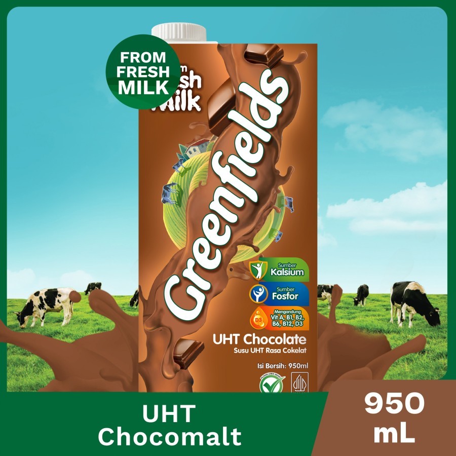 

IO Greenfields Susu UHT Full Cream / Chocolate 950 ml