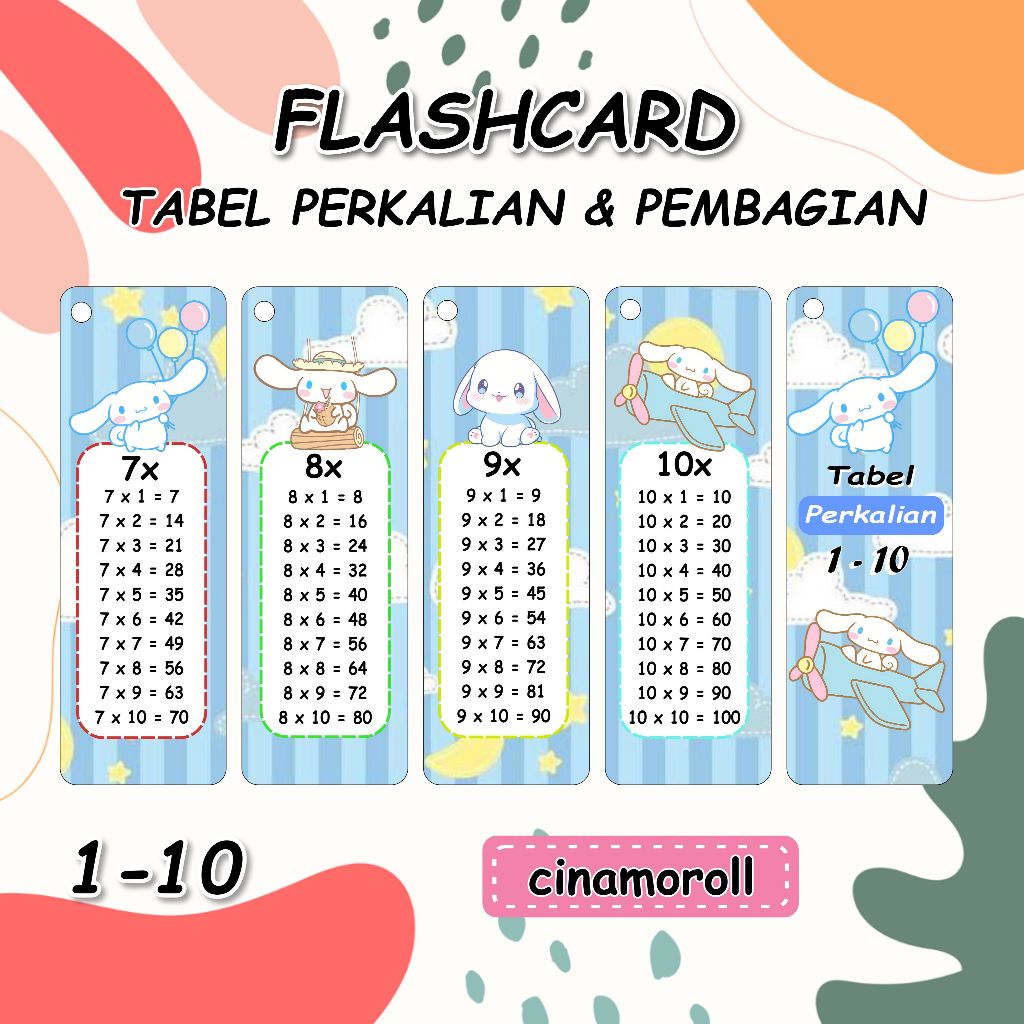 

Flash Card Matematika cinamoroll perkalian pembagian penjumlahan pengurangan - Flash Card Matematika
