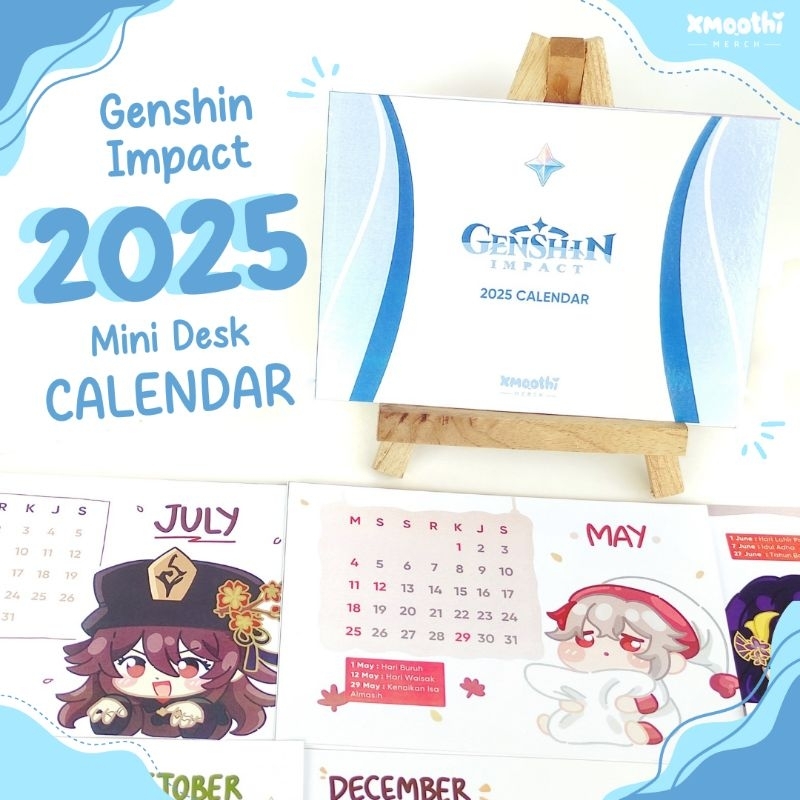 

GENSHIN IMPACT 2025 CALENDAR - KALENDER GENSHIN IMPACT 2025 - MINI DESK AESTHETIC CALENDAR - KALENDER MEJA GENSHIN ANIME GAME - NAHIDA WANDERER KAZUHA RAIDEN HUTAO
