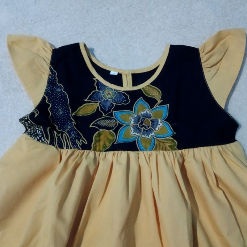 Dress Formal Anak No. 3 / Dress Kuning Anak /Dress Cantik/ Dress Batik Anak / Baju Anak Perempuan / 