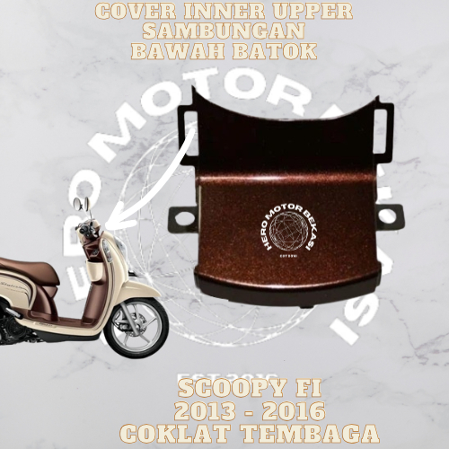 grts ongkir - cover inner upper sambungan bawah batok scoopy fi esp k16 2013 2014 warna coklat temba