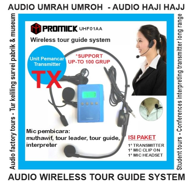 Transmitter Unit Tambahan Transmiter  Audio Umroh Audio Haji Hajj Promick UHF01AA