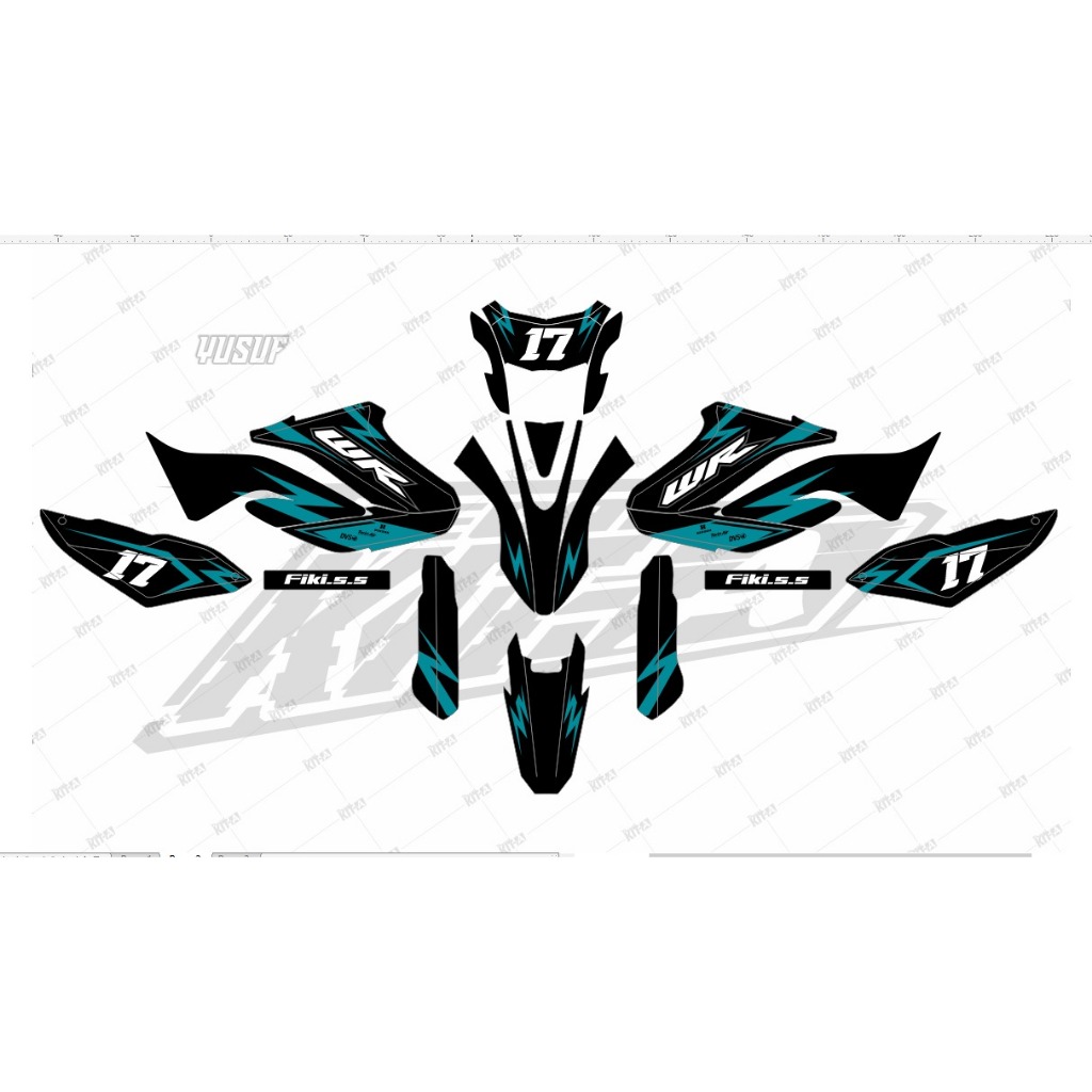 Decal stiker WR 155 Fullbody Terbaru MOTIF hitam tosca