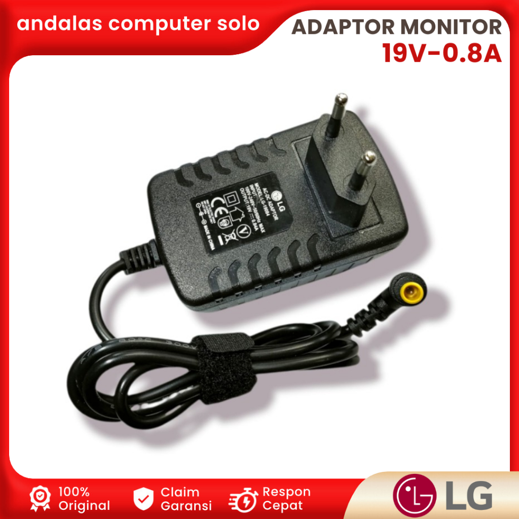ADAPTOR LED MONITOR LG 19V - 0.8A ORIGINAL