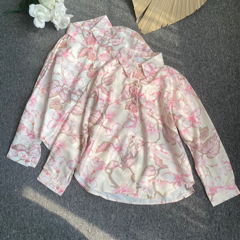 Pink Olive Blouse / Baju Atasan Kemeja Wanita Import
