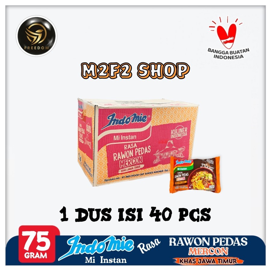 

Indomie Mie Instant Kuah Rasa Rawon Pedas Mercon | Bag 75 gr (Kemasan Karton)