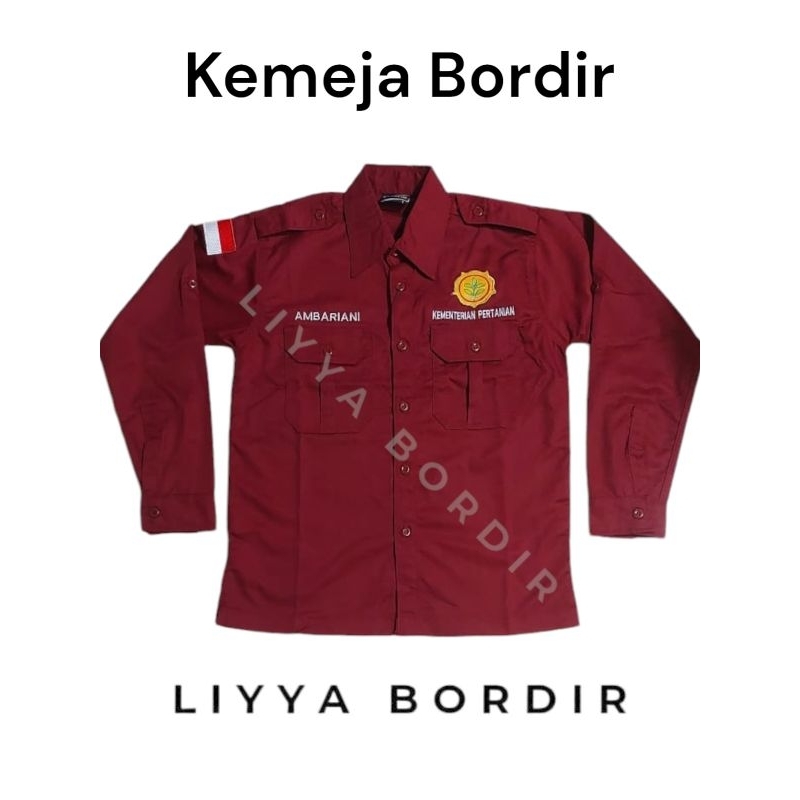 Kemeja Bordir Kementrian Pertanian Baju Seragam Kementerian Pertanian Lengan Panjang