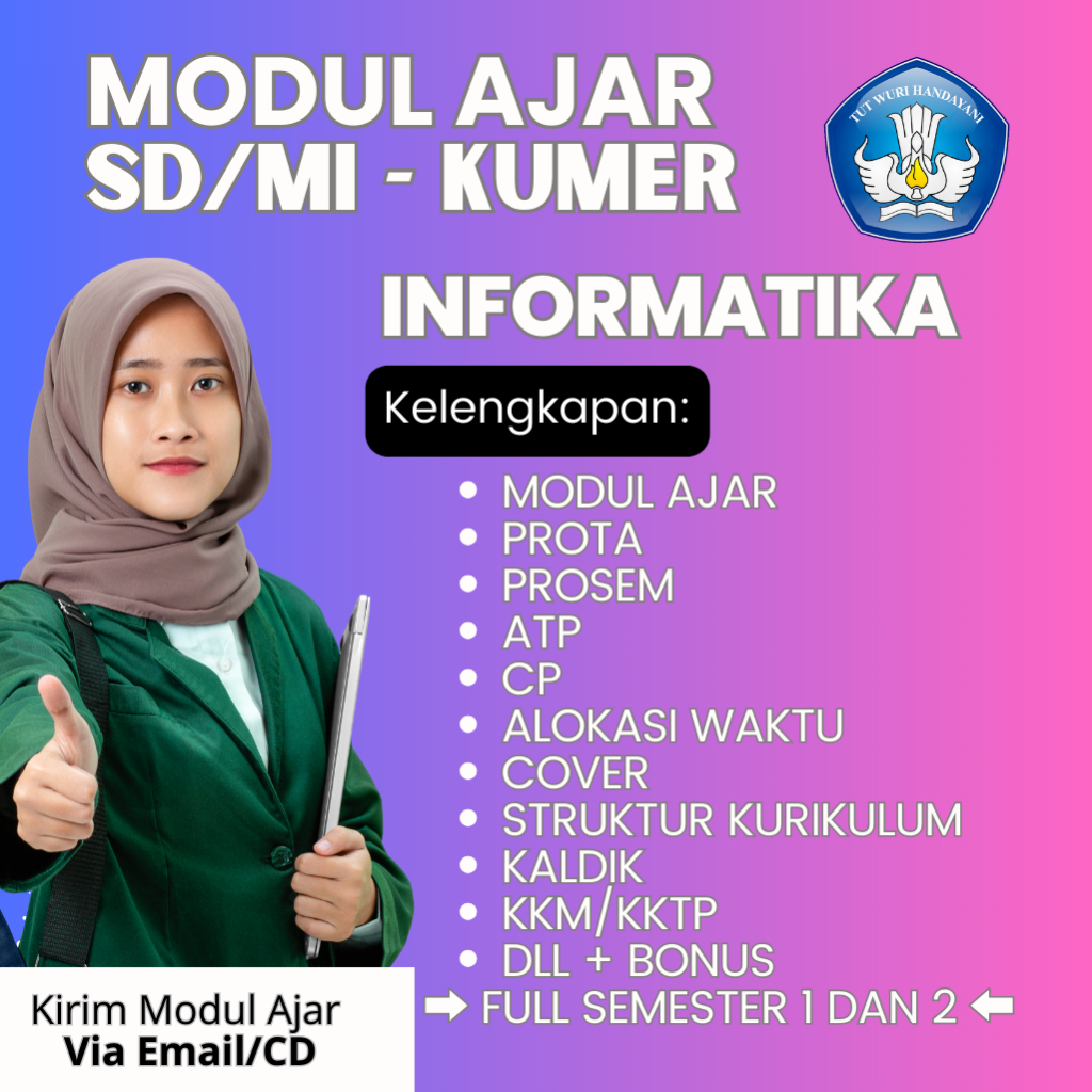

MODUL AJAR INFORMATIKA SD KELAS 1-6 KUMER LENGKAP