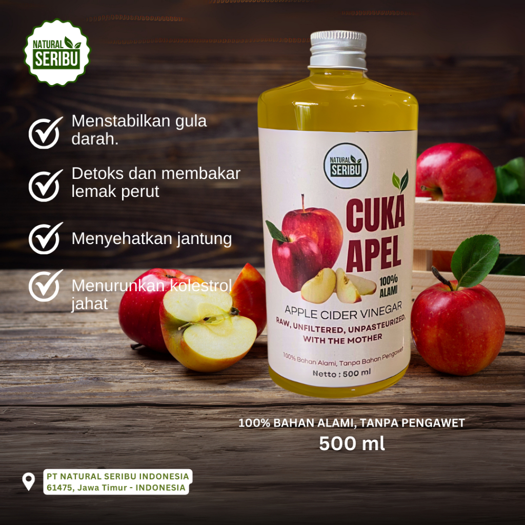 

Cuka Apel 100% Original 500ml - Premium untuk Diet, Detox, Kesehatan Pencernaan & Perawatan Kulit