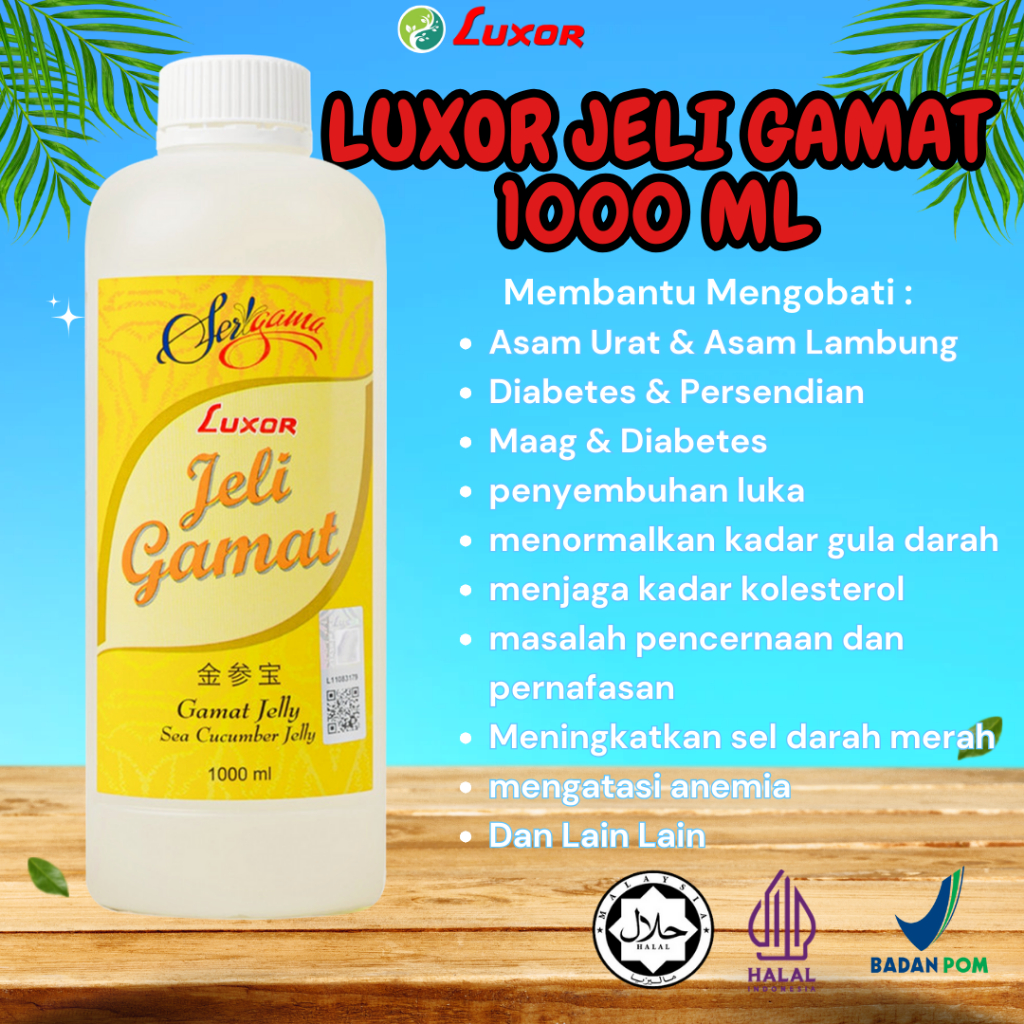 JELLY GAMAT CAIR LUXOR 1 LITER jelly gamat 1000ml original - teripang emas Luxor 100% Original