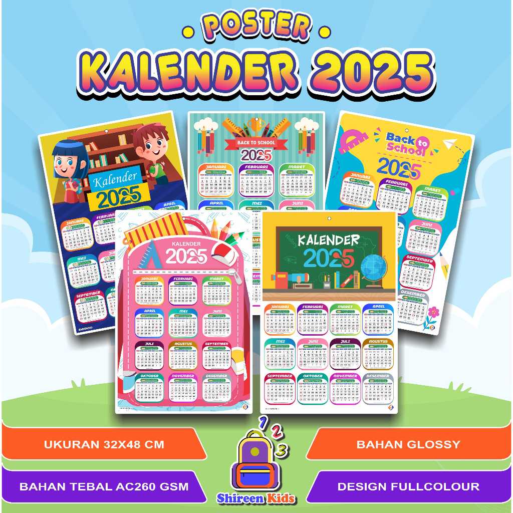 

Kalender poster SEKOLAH - Kalender dinding Sekolah - KALENDER POSTER 2025